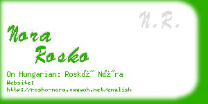 nora rosko business card